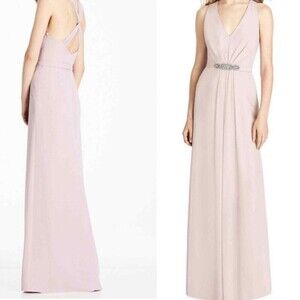 Jenny Packham Bridesmaid Dessy Sleeveless Gown Dress JP1002 In Blush Size 6